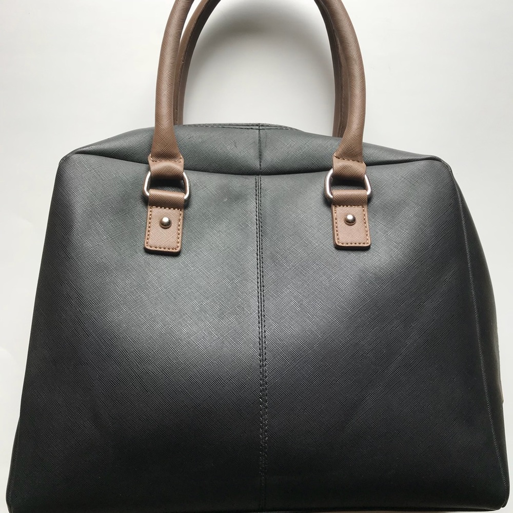 CROSS leather zip shoulder bag purse black brown - Picture 2 of 6